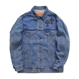 CHRM HRTS DENIM JACKET CROSS PATCH CH052