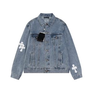 CHRM HRTS DENIM JACKET CROSS DESIGN CH068