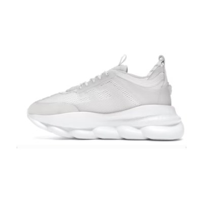Versace Chain Reaction White Mesh Rubber Suede