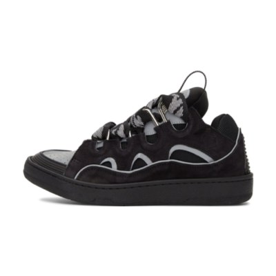Lanvin Curb Trainers in Black Leather