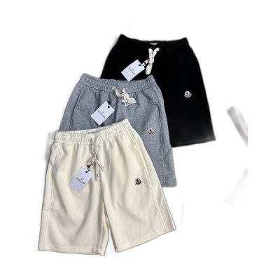 Moncler Shorts Felpa Logo Nero Grigio Beige