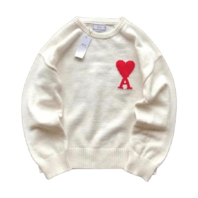 Ami Paris Maglione Ami de Coeur Bianco