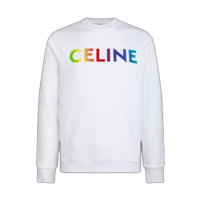Celine Felpa Logo Arcobaleno Bianca