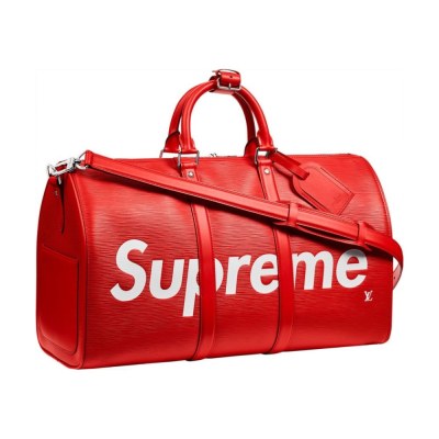 Louis Vuitton X Supreme Keepall Bandouliere Epi 45 Red