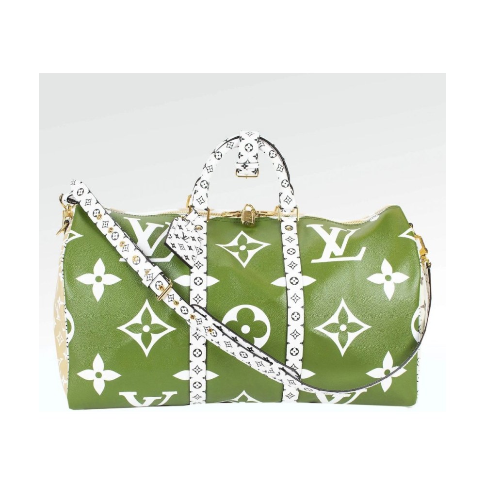 Louis Vuitton Keepall 50 Monogram Giant Khaki White