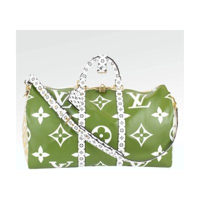 Louis Vuitton Keepall 50 Monogram Giant Khaki White