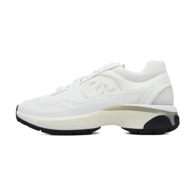 Chanel Fabric Laminated Low Top White