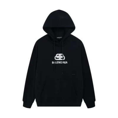 Balenciaga Felpa Cappuccio Logo Nera