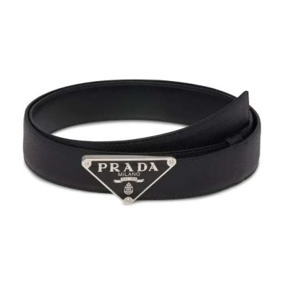 Prada Cintura Saffiano Triangolo Nera