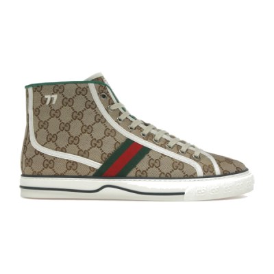 Gucci Tennis 1977 Canvas High Top Beige GG Print