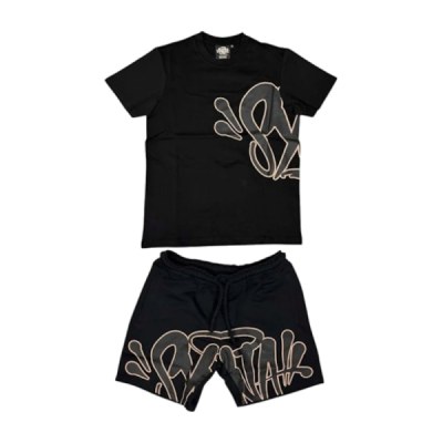 Syna World Logo Shorts Set Black Rose Gold