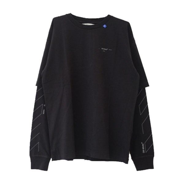 Off-White Diag Unfinished T-Shirt Black Silver