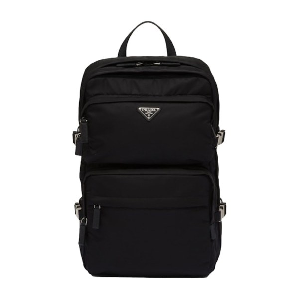 Prada Re-Nylon and Saffiano Leather Backpack Black